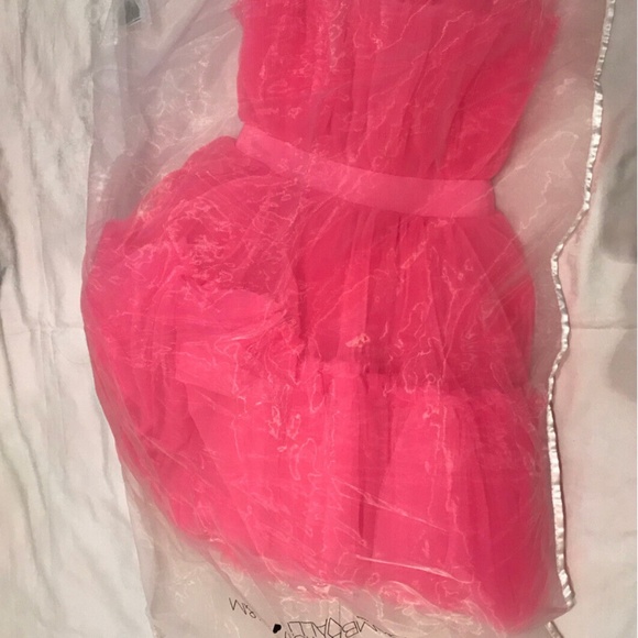 H&M X GIAMBATTISTA VALLI Hot Pink Tulle Dress - Picture 5 of 11